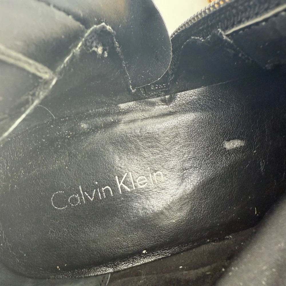 Calvin Klein Rae Over The Knee Boots Black Suede Women's 8.5M Flat Zip 21" Tall - Picture 8 of 8